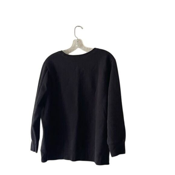 Halloween "Boo" Graphic Black Sweatshirt 1X Cotton Blend Casual Fall Fashion - Picture 4 of 7